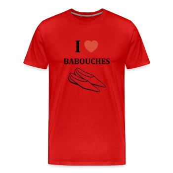 Hausschuhe Humor - Männer Premium Bio T-Shirt - Rot - Vorne - Damien (186cm)