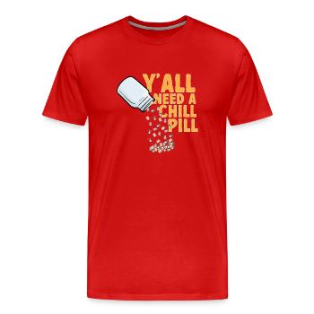 Chinchilla - Männer Premium Bio T-Shirt - Rot - Vorne - Damien (186cm)