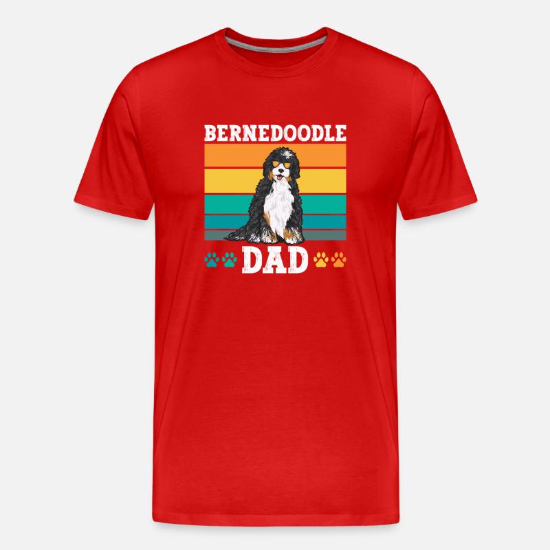 Bernedoodle Hund - Männer Premium Bio T-Shirt - Rot