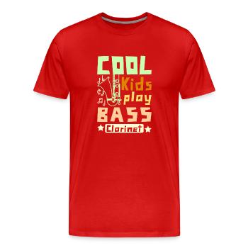 For children Cool Kids play bass clarinet - Männer Premium Bio T-Shirt - Rot - Vorne - Damien (186cm)