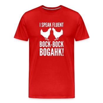 Lustiger Geflügel Hühner - Männer Premium Bio T-Shirt - Rot - Vorne - Damien (186cm)