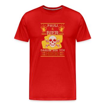 Hamburg St Pauli Deutschland Moin Dialekt - Männer Premium Bio T-Shirt - Rot - Vorne - Damien (186cm)