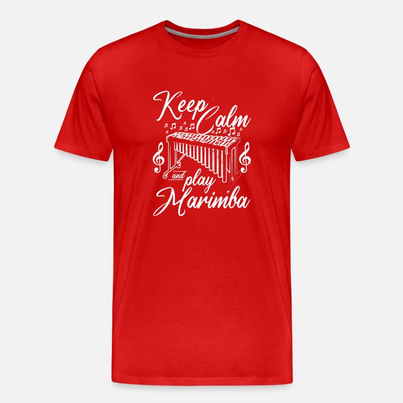 Keep calm and play marimba - Männer Premium Bio T-Shirt - Rot