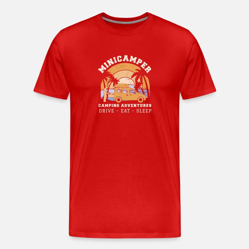 Minicamper ADVENTURES Camping-Camper Microcamper - Männer Premium Bio T-Shirt - Rot