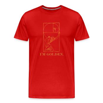 Fibonacci Kunst Schnitt Goldener Folge Mathe - Männer Premium Bio T-Shirt - Rot - Vorne - Damien (186cm)