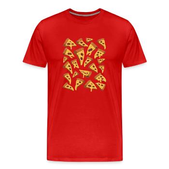 Pizza - Männer Premium Bio T-Shirt - Rot - Vorne - Damien (186cm)