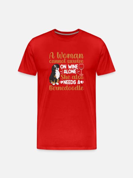 Bernedoodle Hund - Männer Premium Bio T-Shirt - Rot