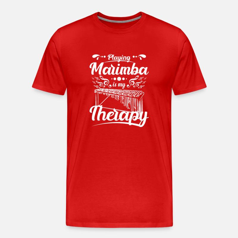 Playing marimba is my therapy - Männer Premium Bio T-Shirt - Rot