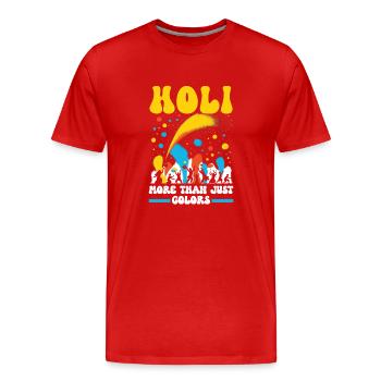 Joyeuse Holi Salutations Hindouisme Festival Indien - T-shirt bio Premium Homme - rouge - Devant - Damien (186cm)