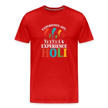 Joyeuse Holi Salutations Hindouisme Festival Indien - T-shirt bio Premium Homme - rouge - Devant - Damien (186cm)