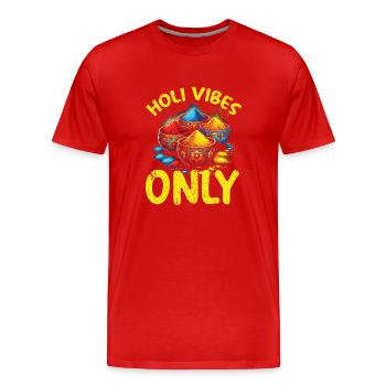 Joyeuse Holi Salutations Hindouisme Festival Indien - T-shirt bio Premium Homme - rouge - Devant - Damien (186cm)
