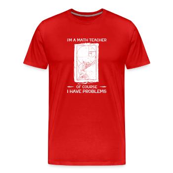 Mathe Lehrer Fibonacci Goldener Schnitt Kunst - Männer Premium Bio T-Shirt - Rot - Vorne - Damien (186cm)