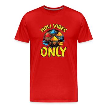Joyeuse Holi Salutations Hindouisme Festival Indien - T-shirt bio Premium Homme - rouge - Devant - Damien (186cm)