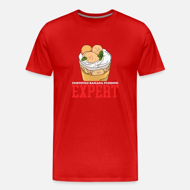 Bananenpudding | Bananen Pudding Geschenk - Männer Premium Bio T-Shirt - Rot