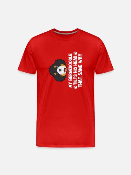 Bernedoodle Dog - Men's Premium Organic T-Shirt - red