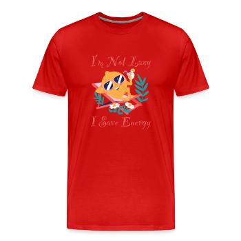 Je Ne Suis Pas Paresseux J’économise de l’énergie Citron Paresseux Drôle - T-shirt bio Premium Homme - rouge - Devant - Damien (186cm)