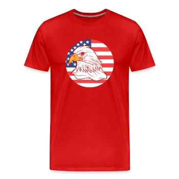 Patriotischer Weißkopfseeadler Beamte - Männer Premium Bio T-Shirt - Rot - Vorne - Damien (186cm)