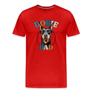 Dobie Papa Doberman Chiens Chien Wilsigns - T-shirt bio Premium Homme - rouge - Devant - Damien (186cm)