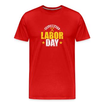 Celebrate Labor Day - Männer Premium Bio T-Shirt - Rot - Vorne - Damien (186cm)