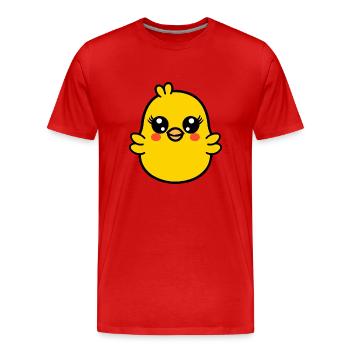 chick - Men's Premium Organic T-Shirt - red - Front - Damien (186cm)