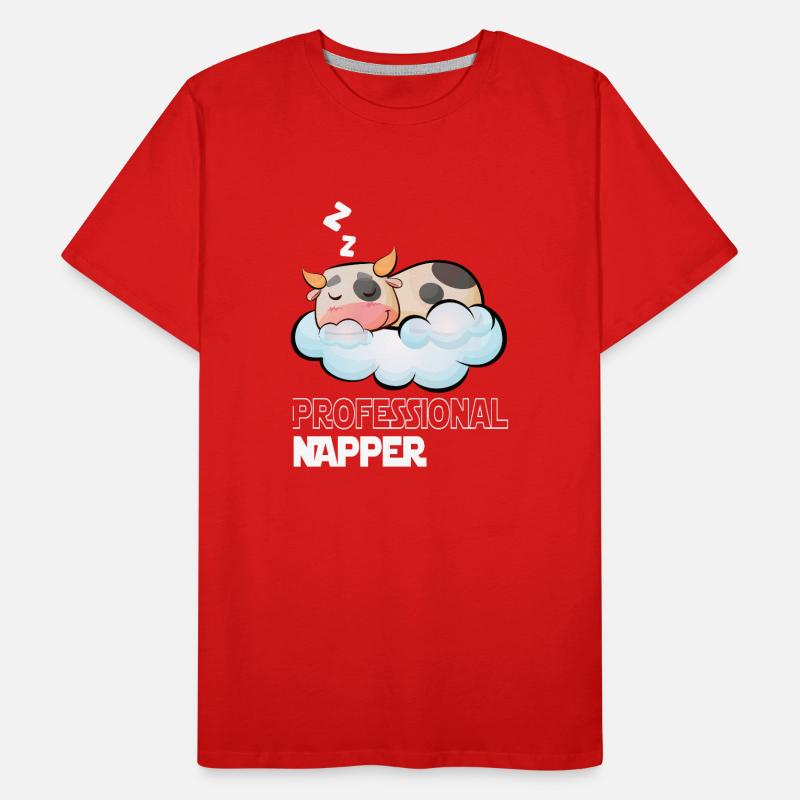 Professinonal Napper Cow Sleeping Late Riser Men's Premium Organic T-Shirt