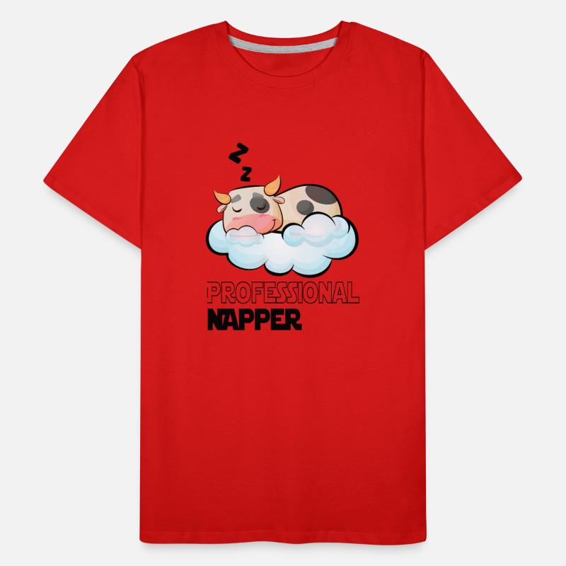 Professinonal Napper Cow Sleeping Late Riser Men's Premium Organic T-Shirt