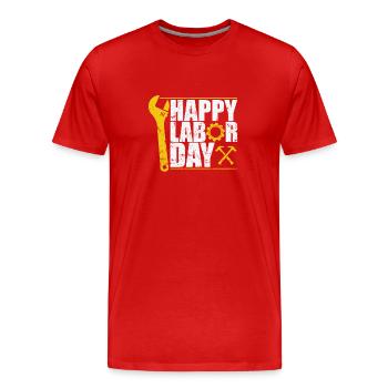 Bonne fête du Travail Meilleur lundi - T-shirt bio Premium Homme - rouge - Devant - Damien (186cm)