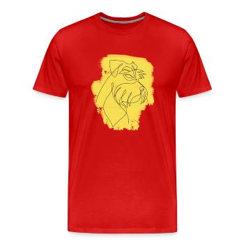 SCHNAUZER yellow one line - Men's Premium Organic T-Shirt - red - Front - Damien (186cm)