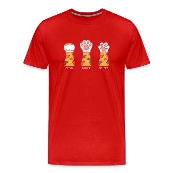 Stein Papier Schere - Männer Premium Bio T-Shirt - Rot - Vorne - Damien (186cm)