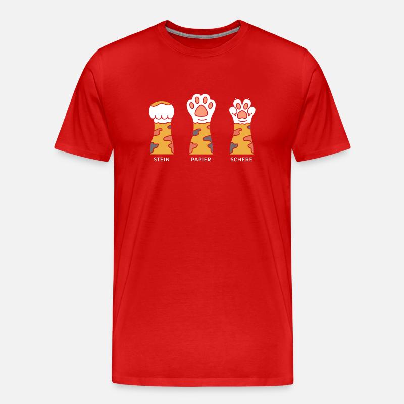 Stein Papier Schere - Männer Premium Bio T-Shirt - Rot