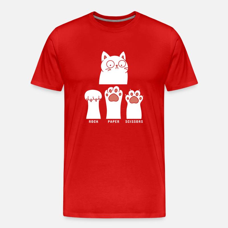 Rock Paper Scissors - Männer Premium Bio T-Shirt - Rot