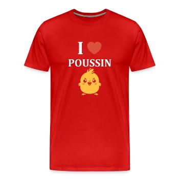 Simple multiples small hearts saint valentin flat - T-shirt bio Premium Homme - rouge - Devant - Damien (186cm)