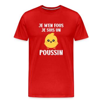 Humour petit poussin - T-shirt bio Premium Homme - rouge - Devant - Damien (186cm)