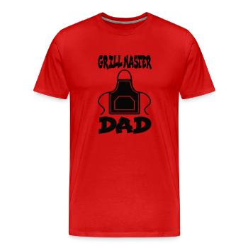 Grillmaster Dad BBQ Grill Grilling Barbecue Smoker - Men's Premium Organic T-Shirt - red - Front - Damien (186cm)