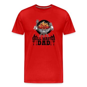 Grillmaster Dad BBQ Grill Grilling Barbecue Smoker - Men's Premium Organic T-Shirt - red - Front - Damien (186cm)