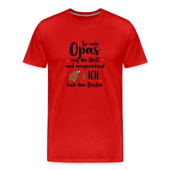 Meilleur grand-père, tant de grands-pères, j’ai le meilleur - T-shirt bio Premium Homme - rouge - Devant - Damien (186cm)