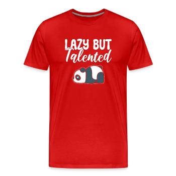Lazy But Talented Zoowärter - Männer Premium Bio T-Shirt - Rot - Vorne - Damien (186cm)