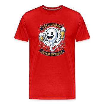 21 years ago I was the fastest - Men's Premium Organic T-Shirt - red - Front - Damien (186cm)