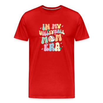 In My Volleyball Mom Era Cute Volleyball Mama - Männer Premium Bio T-Shirt - Rot - Vorne - Damien (186cm)
