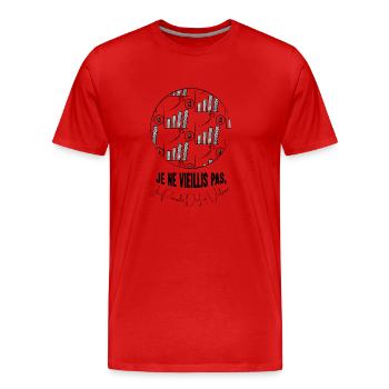 Ich altere nicht, ich gewinne an Wert - Männer Premium Bio T-Shirt - Rot - Vorne - Damien (186cm)