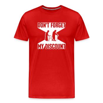 N’oubliez pas ma réduction drôle sarcastique senior - T-shirt bio Premium Homme - rouge - Devant - Damien (186cm)