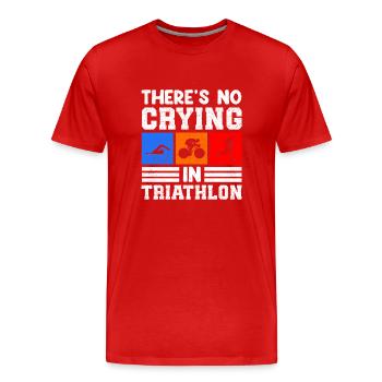 Triathlon Sport Triathlet Triathleten Geschenk - Männer Premium Bio T-Shirt - Rot - Vorne - Damien (186cm)