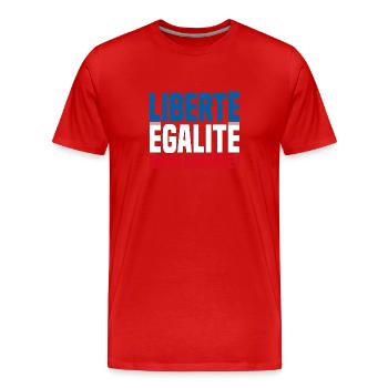 LIBERTY EQUALITY RUM ARRANGED! Rum Drinkers - Men's Premium Organic T-Shirt - red - Front - Damien (186cm)