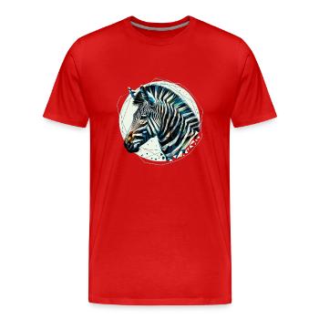 Zèbre dans l’illustration polygonale - T-shirt bio Premium Homme - rouge - Devant - Damien (186cm)