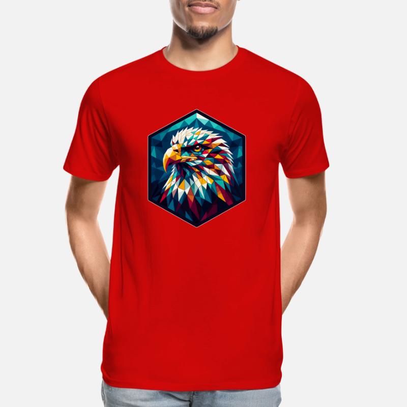 Pygargue à queue blanche dans la représentation polygonale T-shirt bio Premium Homme