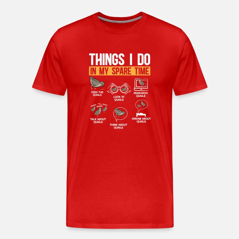 Wachtel Vogel - Männer Premium Bio T-Shirt - Rot