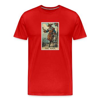 Tarot Cards Tarot Card The Fool The Fool - Men's Premium Organic T-Shirt - red - Front - Damien (186cm)