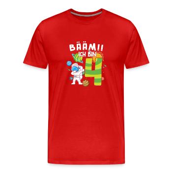 Bääm J’ai 4 ans Astronaute - T-shirt bio Premium Homme - rouge - Devant - Damien (186cm)