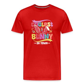 Kids Coolest bunny in town easter - Men's Premium Organic T-Shirt - red - Front - Damien (186cm)