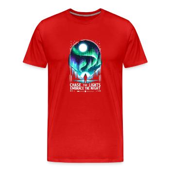 Polarlicht-aurora-verfolger Alaska Wilderness - Männer Premium Bio T-Shirt - Rot - Vorne - Damien (186cm)